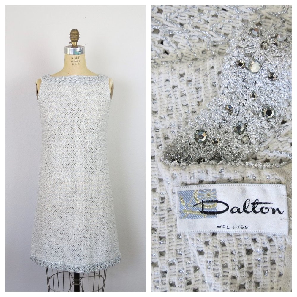 Vintage 1960s knit dress, cocktail, semi-formal